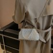 画像5: Quilted chain shoulder tote crossbody bag with pearls　パール付きチェーンショルダーパールハンドルトートクロスボディバッグ (5)