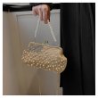 画像10: Quilted chain shoulder tote crossbody bag with pearls　パール付きチェーンショルダーパールハンドルトートクロスボディバッグ (10)
