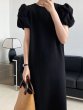画像8: Women's Floral puff sleeve one-piece dress 　パフスリーブ ひざ下丈半袖ワンピースドレス (8)