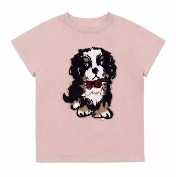 画像7: puppy print straight shoulder short-sleeve T-shirt　子犬パピープリントストレートショルダー半袖Tシャツ (7)