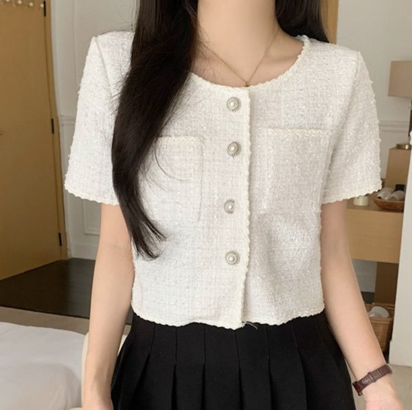 画像3: Women's Short tweed jacket cardiga　ツイードショート丈ジャケット (3)