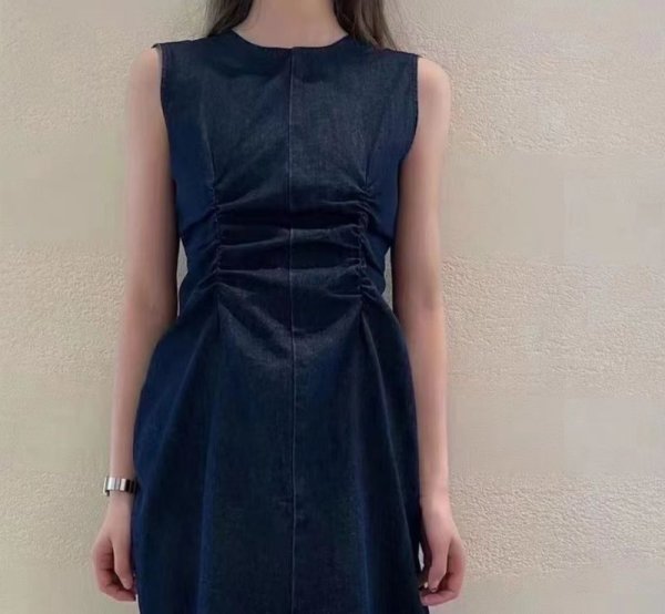 画像4: Women's Sleeveless denim dress one-piece 　ノースリーブ デニムワンピースドレス (4)