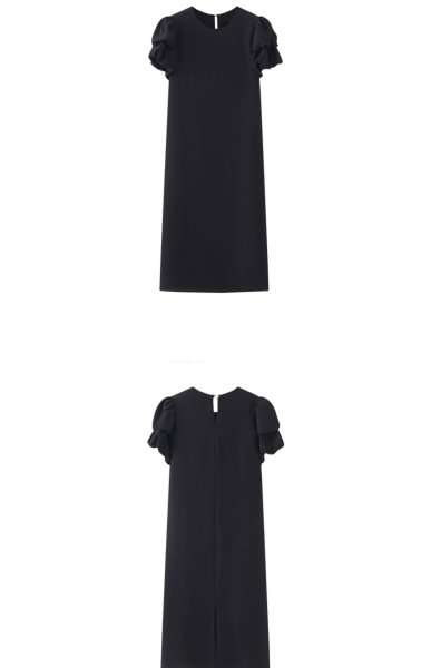 画像15: Women's Floral puff sleeve one-piece dress 　パフスリーブ ひざ下丈半袖ワンピースドレス (15)