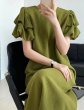 画像9: Women's Floral puff sleeve one-piece dress 　パフスリーブ ひざ下丈半袖ワンピースドレス (9)