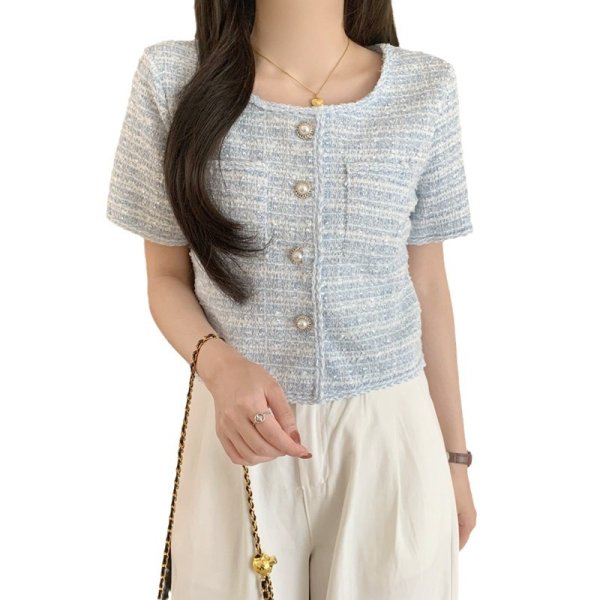 画像1: Women's Short tweed jacket cardiga　ツイードショート丈ジャケット (1)