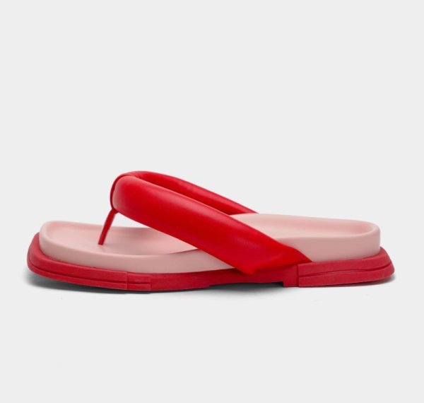 画像2: square-toed color-blocked sandals flip-flops ユニセックスプラットフォーム厚底スクエアトゥカラーブロックサンダルスリッパ  (2)