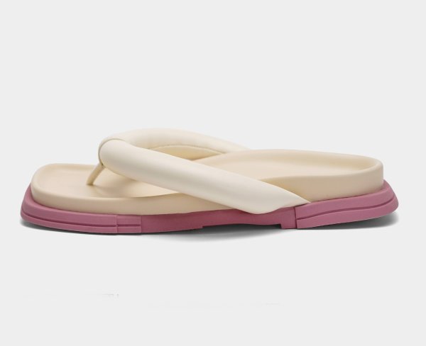 画像5: square-toed color-blocked sandals flip-flops ユニセックスプラットフォーム厚底スクエアトゥカラーブロックサンダルスリッパ  (5)