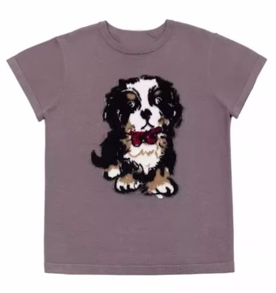 画像8: puppy print straight shoulder short-sleeve T-shirt　子犬パピープリントストレートショルダー半袖Tシャツ (8)