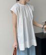 画像3: Women's Round neck sleeveless mid-length clean shirt blouse 　ノースリーブラウンドネックミドル丈シャツブラウスTシャツ (3)