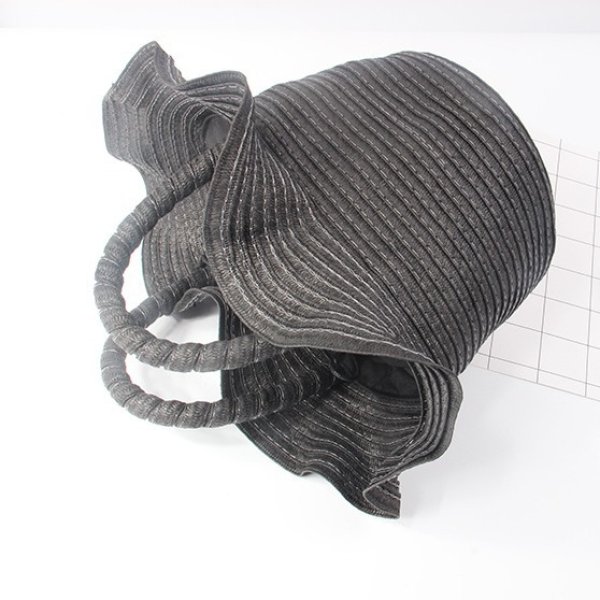 画像13: Frilled straw basket tote bag　フリルストロー籠かごトートバッグビーチバッグ (13)
