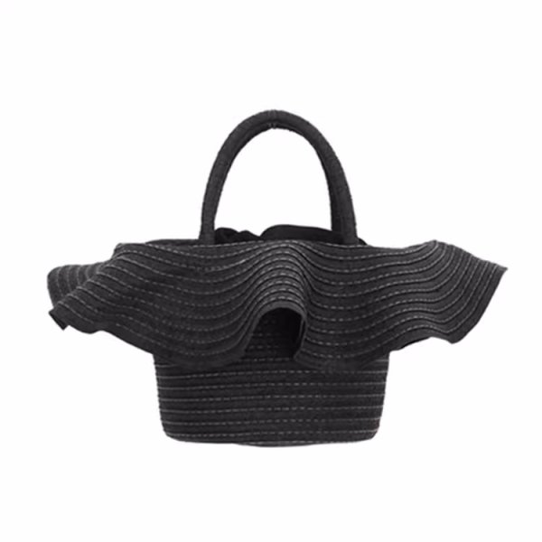 画像9: Frilled straw basket tote bag　フリルストロー籠かごトートバッグビーチバッグ (9)