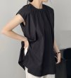 画像2: Women's Round neck sleeveless mid-length clean shirt blouse 　ノースリーブラウンドネックミドル丈シャツブラウスTシャツ (2)