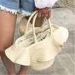 画像5: Frilled straw basket tote bag　フリルストロー籠かごトートバッグビーチバッグ (5)