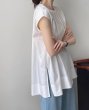 画像1: Women's Round neck sleeveless mid-length clean shirt blouse 　ノースリーブラウンドネックミドル丈シャツブラウスTシャツ (1)