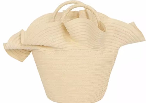 画像8: Frilled straw basket tote bag　フリルストロー籠かごトートバッグビーチバッグ (8)