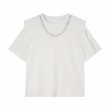 画像2: Pearl round neck frill half sleeve T-shirt　パール付きラウンドネックフリルプルオーバー半袖Tシャツ (2)