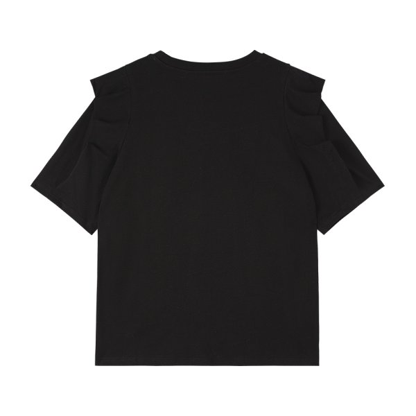 画像8: Pearl round neck frill half sleeve T-shirt　パール付きラウンドネックフリルプルオーバー半袖Tシャツ (8)