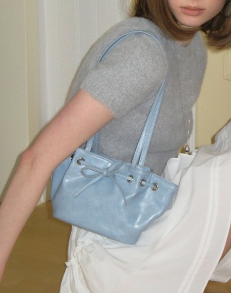 画像14: Bow shoulder ribbon tote shoulder underarm bag　ボウ弓型リボンレザートートショルダーアンダーアームバッグ (14)