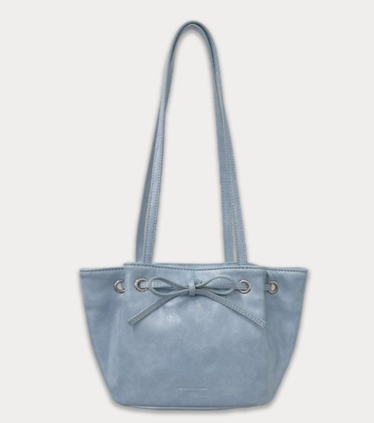 画像7: Bow shoulder ribbon tote shoulder underarm bag　ボウ弓型リボンレザートートショルダーアンダーアームバッグ (7)