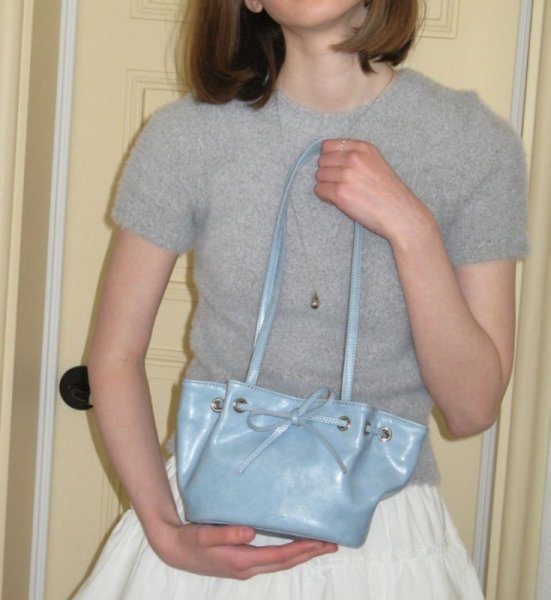 画像12: Bow shoulder ribbon tote shoulder underarm bag　ボウ弓型リボンレザートートショルダーアンダーアームバッグ (12)
