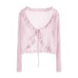 画像3: Women's Sun protection frill knit cardigan bolero　日焼け防止フリルニットカーディガンボレロ (3)