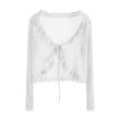 画像4: Women's Sun protection frill knit cardigan bolero　日焼け防止フリルニットカーディガンボレロ (4)