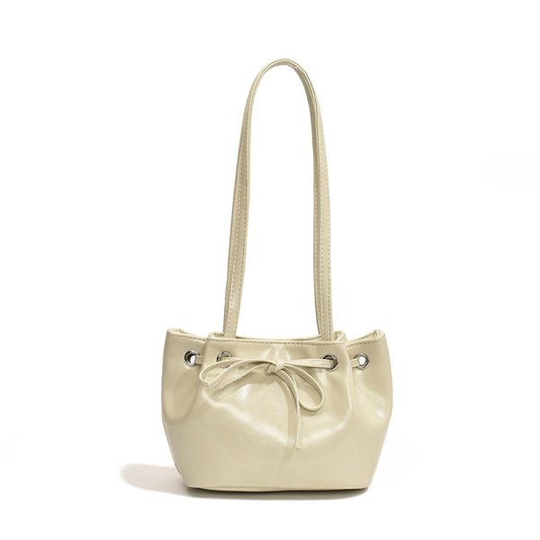 画像2: Bow shoulder ribbon tote shoulder underarm bag　ボウ弓型リボンレザートートショルダーアンダーアームバッグ (2)