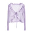 画像6: Women's Sun protection frill knit cardigan bolero　日焼け防止フリルニットカーディガンボレロ (6)