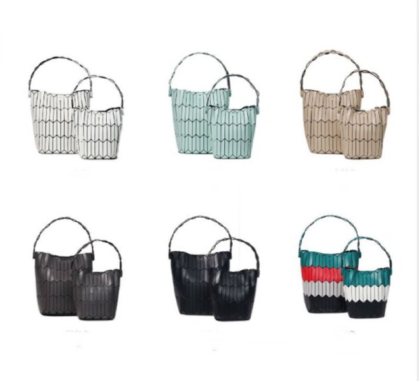 画像14: Geometric Rhombus Bucket Tote Bag　幾何学菱形バケットトートアンダーアームバッグ (14)