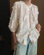 画像1: Women's 3/4 sleeves, fringe, tassel, sheer neck, blouse tunic　八分袖 フリンジ タッセル シアー ネック ブラウスエスニックチュニック (1)