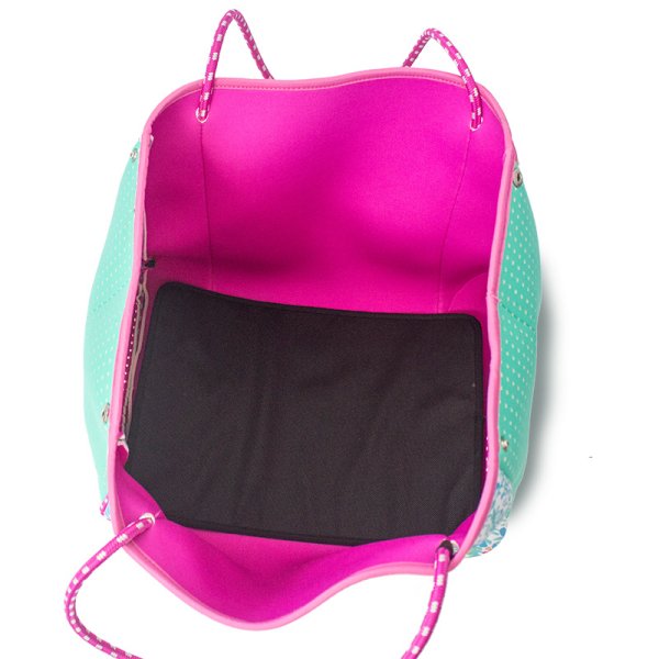 画像5: Graphic graffiti print wet neoprene tote shoulder bagprint wet neoprene  tote shoulder underarm bag　ユニセックス男女兼用ウェットフラワーグラフィックプリントネオプレントートショルダーアンダーアームママショッピングバッグ (5)