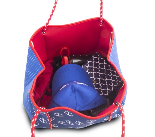 画像3: Marine anchor print wet neoprene tote shoulder bagprint wet neoprene  tote shoulder underarm bag　ユニセックス男女兼用ウェットマリン錨プリントネオプレントートショルダーアンダーアームママショッピングバッグ (3)