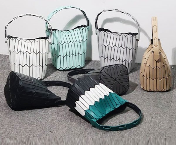 画像10: Geometric Rhombus Bucket Tote Bag　幾何学菱形バケットトートアンダーアームバッグ (10)