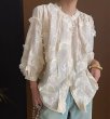 画像4: Women's 3/4 sleeves, fringe, tassel, sheer neck, blouse tunic　八分袖 フリンジ タッセル シアー ネック ブラウスエスニックチュニック (4)