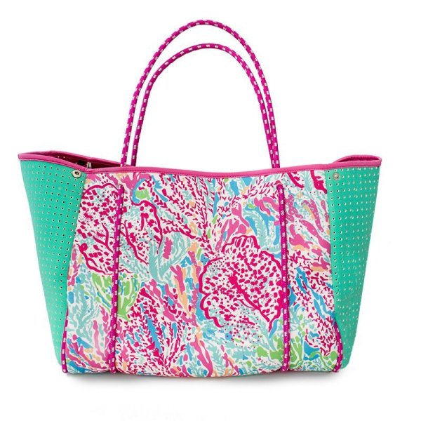 画像1: Graphic graffiti print wet neoprene tote shoulder bagprint wet neoprene  tote shoulder underarm bag　ユニセックス男女兼用ウェットフラワーグラフィックプリントネオプレントートショルダーアンダーアームママショッピングバッグ (1)