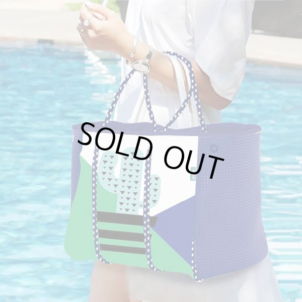 画像8: Cactus print wet neoprene  tote shoulder underarm bag　ユニセックス男女兼用ウェットカクタスサボテンプリントネオプレントートショルダーアンダーアームママショッピングバッグ (8)