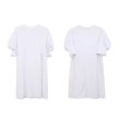 画像1: Women's Side-sleeve T-shirt Thunik Braus　サイドスリットパフスリーブ半袖チュニックプルオーバーTシャツ (1)
