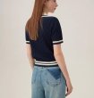 画像6: Women's Polo collar knit short sleeve cardigan sweater  ポロカラー半袖ニットセータープルオーバ (6)