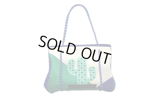 画像4: Cactus print wet neoprene  tote shoulder underarm bag　ユニセックス男女兼用ウェットカクタスサボテンプリントネオプレントートショルダーアンダーアームママショッピングバッグ (4)