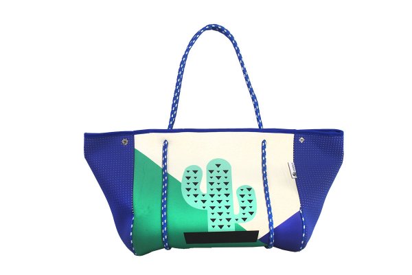 画像3: Cactus print wet neoprene  tote shoulder underarm bag　ユニセックス男女兼用ウェットカクタスサボテンプリントネオプレントートショルダーアンダーアームママショッピングバッグ (3)