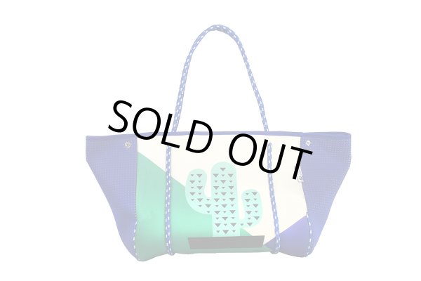 画像3: Cactus print wet neoprene  tote shoulder underarm bag　ユニセックス男女兼用ウェットカクタスサボテンプリントネオプレントートショルダーアンダーアームママショッピングバッグ (3)