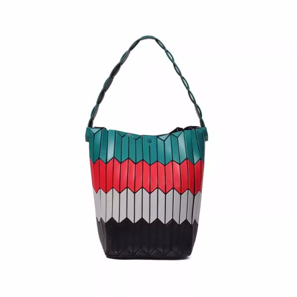 画像1: Geometric Rhombus Bucket Tote Bag　幾何学菱形バケットトートアンダーアームバッグ (1)