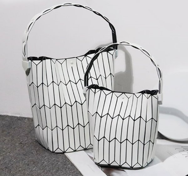 画像9: Geometric Rhombus Bucket Tote Bag　幾何学菱形バケットトートアンダーアームバッグ (9)