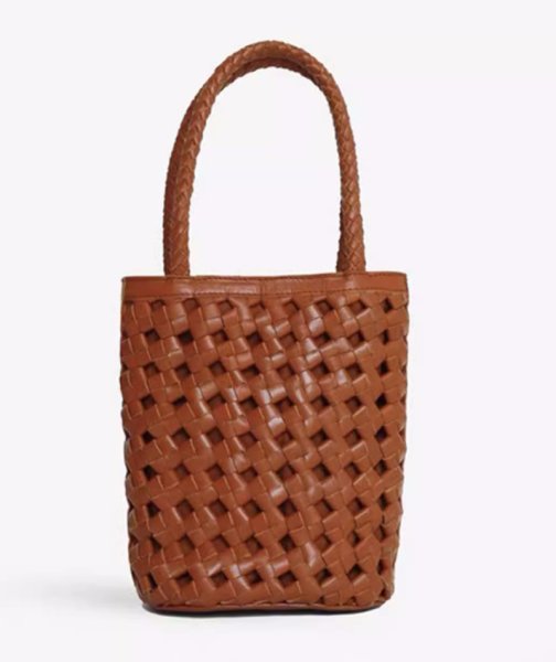 画像7: Woven small bucket tote bag　レザー編み込みスモールトートバッグ (7)