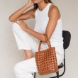 画像1: Woven small bucket tote bag　レザー編み込みスモールトートバッグ (1)