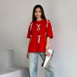 画像6: Women's Round neck Ribbon point short sleeve T-shirt　ラウンドネックリボン付き半袖Tシャツ (6)
