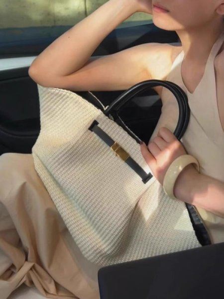 画像6: Raffia straw handheld belt tote bag　ラフィアストローかご籠ベルトトートショルダーバッグ (6)