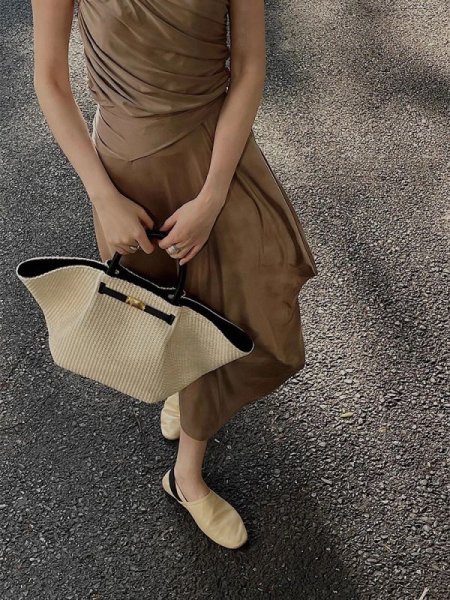 画像5: Raffia straw handheld belt tote bag　ラフィアストローかご籠ベルトトートショルダーバッグ (5)