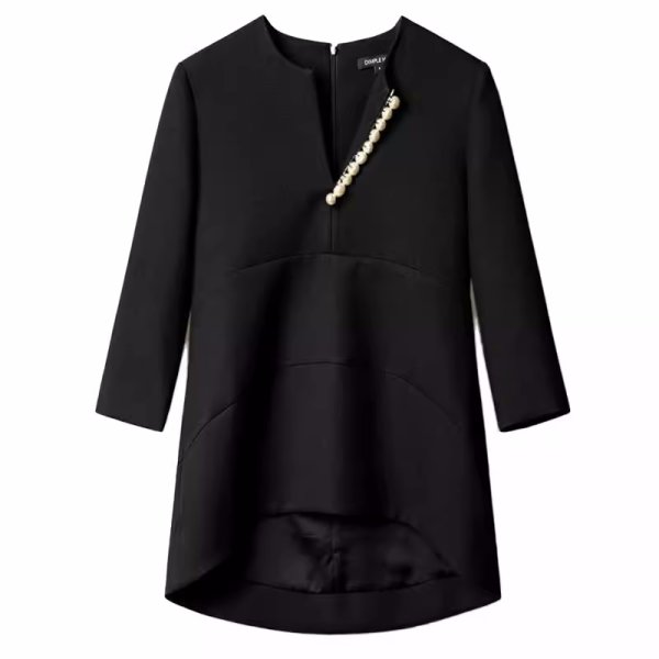 画像10: Women's V-neck 3/4 sleeve pearl blouse　Vネックパール付き7分袖シャツブラウス (10)