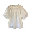 画像1: Women's French lantern sleeve puff sleeve short sleeve blouse 　フレンチパフラタンスリーブ半袖シャツブラウス (1)
